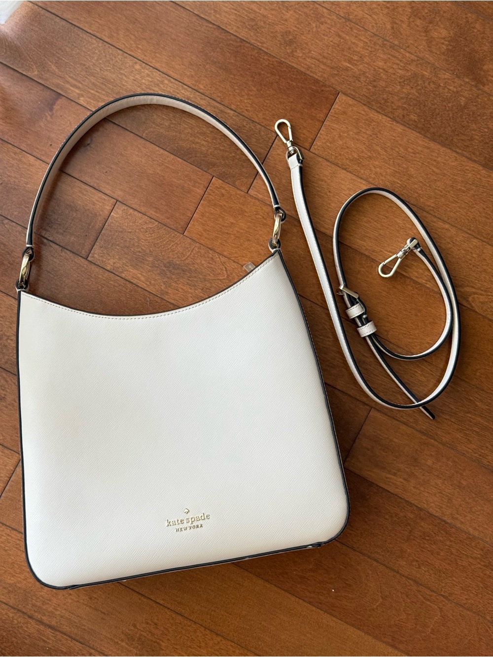 kate spade Perry Shoulder Bag - White Saffiano Leather Gold Hardware - Picture 4 of 6